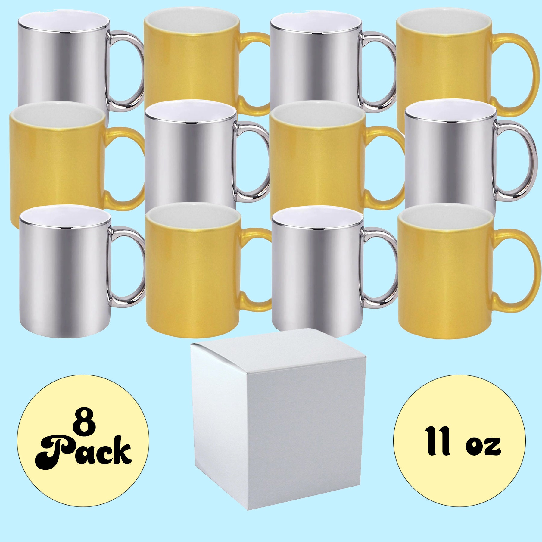 Metallic Sublimation Colored Mugs, 11 oz , 36 each