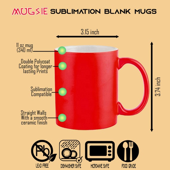 4-Pack 11 oz Red Two-Tone Sublimation Mugs with Foam Support Mug Shipping  Box