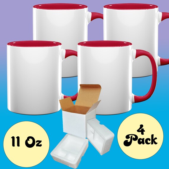 4 PCS Mugs Premium Quality Red Color Tone 11 OZ Blank Sublimation Mugs  Coated Ceramic Cups Christmas DIY Mugs - Etsy