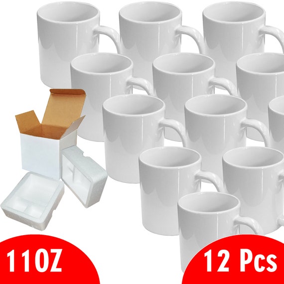 4 Pcs 15OZ El Grande White Sublimation Mugs With Foam Support Boxes