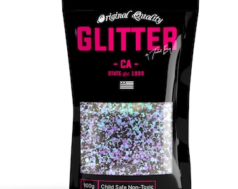 Purple Black | 100g / 3.5oz Chunky Glitter Mix | Non-Toxic Ultra Fine Glitter Powder for Wine Glass Nails Craft 100g / 3.5oz