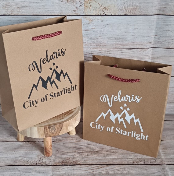 City Of Starlight Kraft Gift Bag | Mountain & Stars Paper Party Bag | Fantasy Bookish Gift Wrap