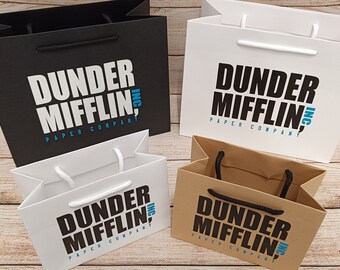 The Office Dunder Mifflin Gift Bag, Kraft Birthday Party Bag. Small, Medium or Large