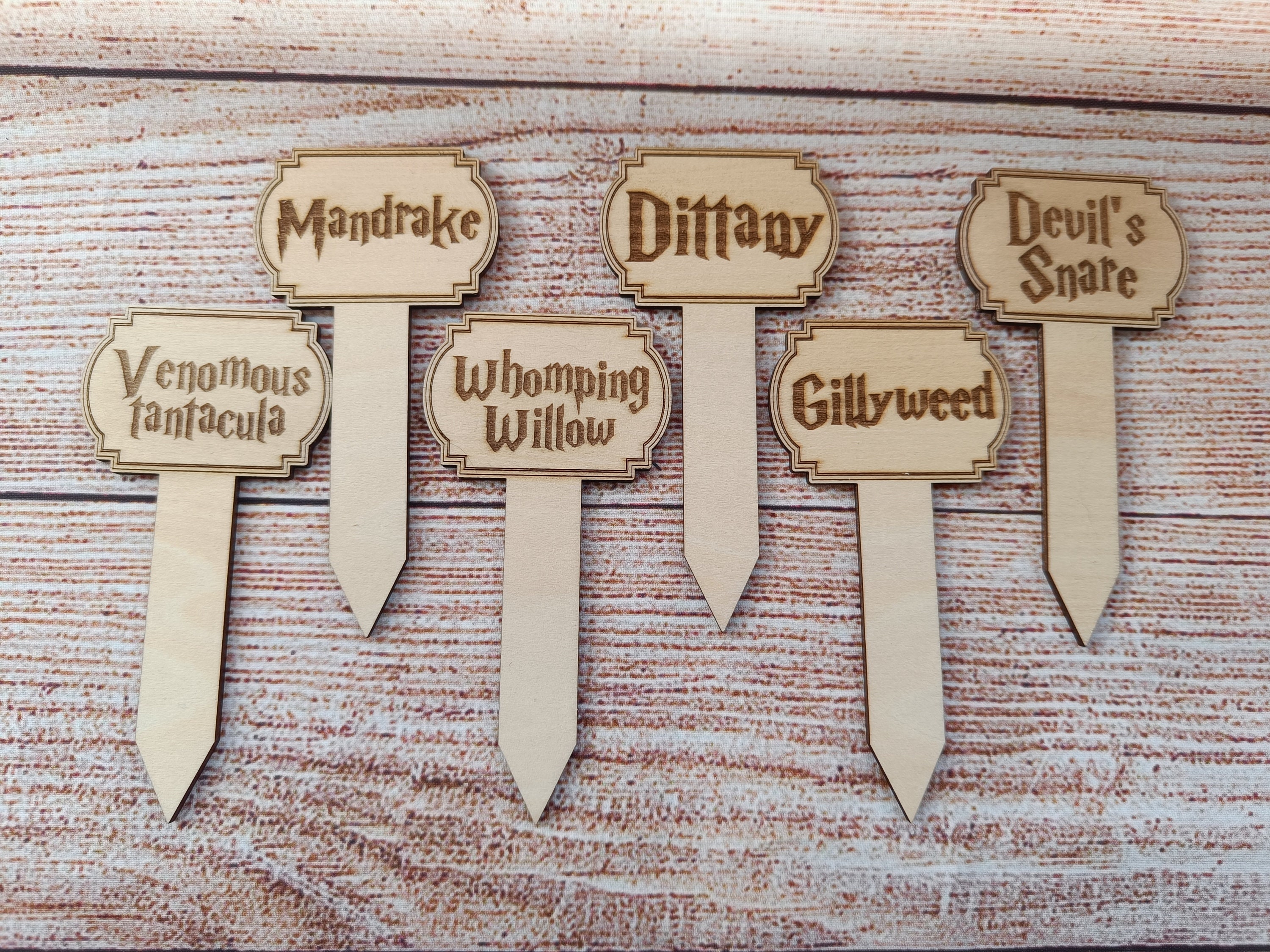 Wizard School Plant Tags: Herbology Plywood Plant Markers - Etsy