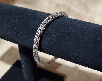 Viking Weave bracelet Single Strand 999 Silver