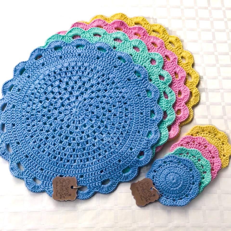 Crochet table mat deals