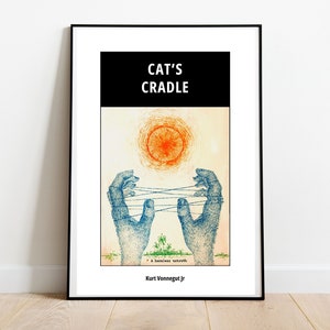 Kurt Vonnegut Art Print | Cat&#39;s Cradle Poster | Vonnegut Wall Art | Literary Art