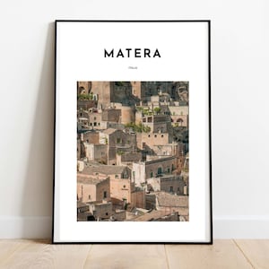 Matera Italy Art Print | Matera Wall Decor | Italia Poster | Art Print | Polignano Print