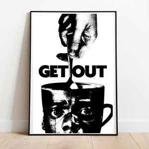 Get Out geïnspireerde digitale kunstprint | Ga weg afdrukbare filmposter | Jordan Peele Art