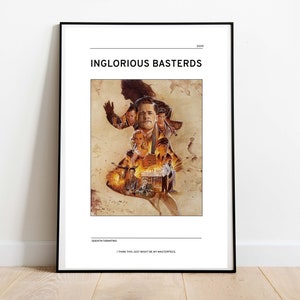 Inglorious Basterds Inspirowany Wydrukiem Artystycznym | Plakat Quentina Tarantino | Sztuka Tarantino
