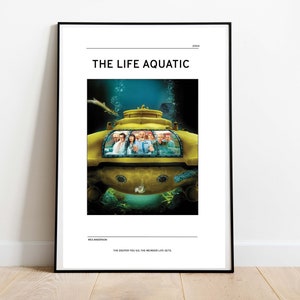 The Life Aquatic Inspired Art Print | Wes Anderson Poster | Wes Anderson Art | Steve Zissou