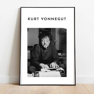 Impresión de arte de Kurt Vonnegut / Cartel de Kurt Vonnegut / Arte de pared de Vonnegut / Arte literario
