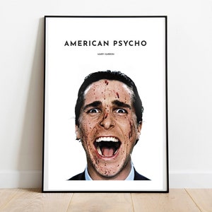 American Psycho Inspired Art Print | American Psycho Movie Poster | Christian Bale Poster