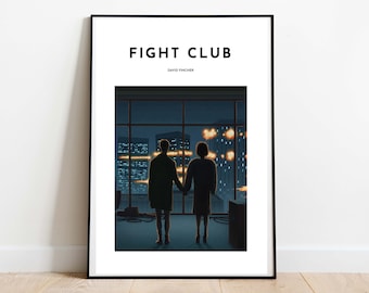 Fight Club Inspired Digital Art Print | David Fincher Printable Poster | Brad Pitt Fight Club