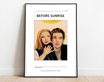 Before Sunrise Movie Art Print | Before Sunrise Movie Poster | Richard Linklater Poster | Julie Delpy Ethan Hawke
