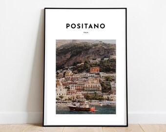 Positano Italy Art Print | Positano Wall Decor | Amalfi Coast Italia Poster |
