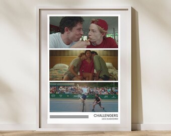 Impresión artística inspirada en los Challengers / Póster de Luca Guadagnino / Póster de Zendaya / Póster de Josh O'Connor