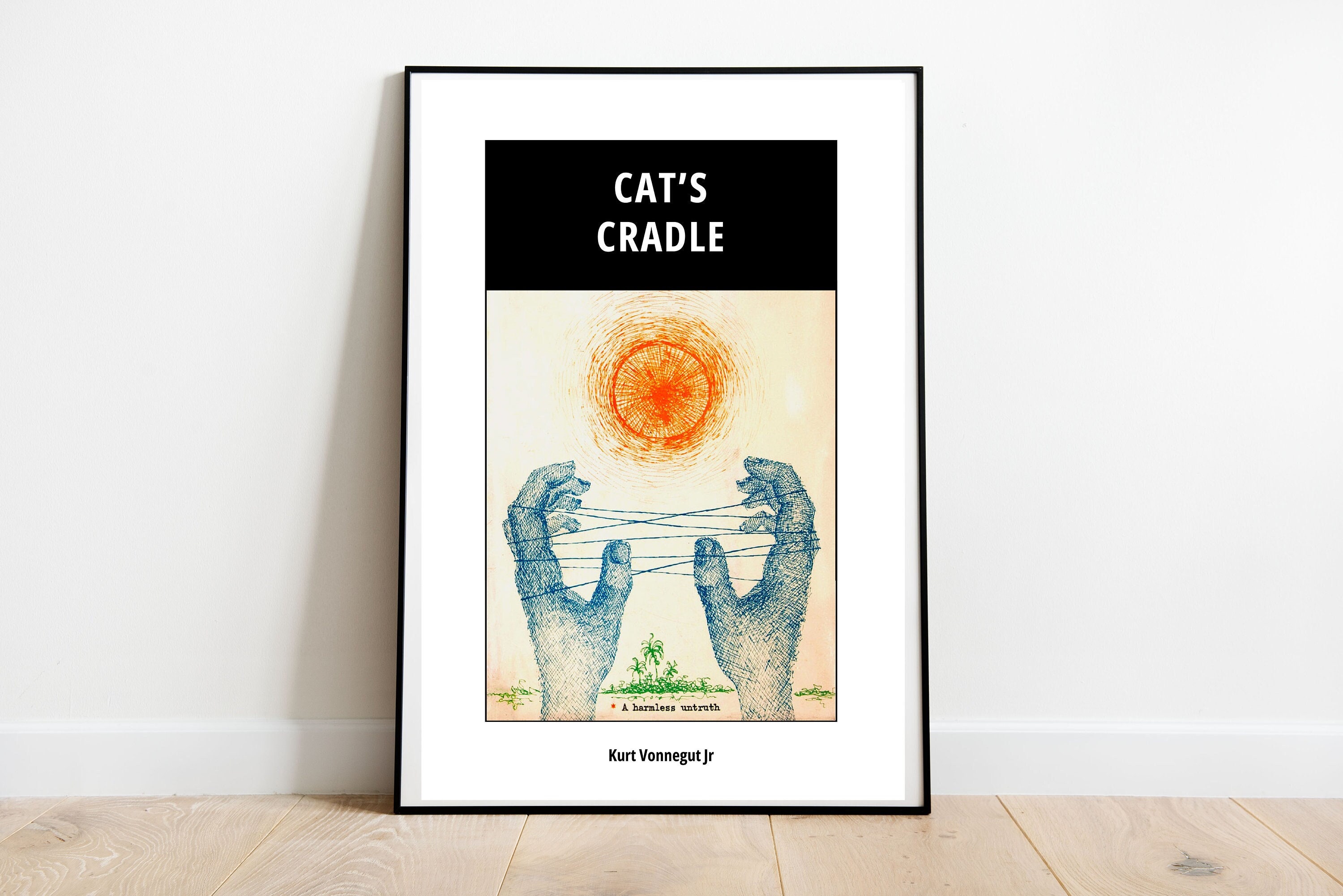 Kurt Vonnegut Art Print Cat's Cradle Poster Vonnegut Wall Art Literary
