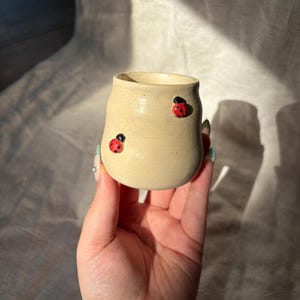 Ceramic Ladybug Vase Handmade Pottery