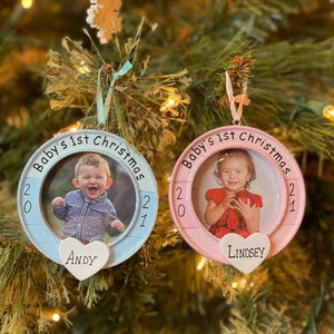 Photo Frame Personalized 1st Christmas Ornament for Baby Girl and Baby Boy  Add Photo  New Mommy 2021