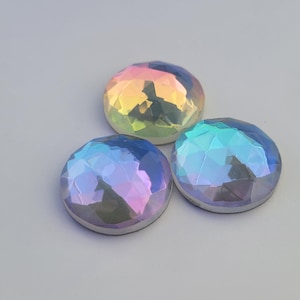 1 (ONE) - 30 mm Dichroic Round Faceted Glass Jewel