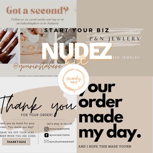DESCARGA INSTANTE / CUATRO (4) Tarjetas de visita personalizables e imprimibles / Tarjeta "Gracias por comprar" / Tarjeta linda "Insertar" / Tarjeta "Promo"