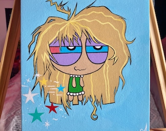 Sleepy/ Stoned Powerpuffgirl Acrylic Painting