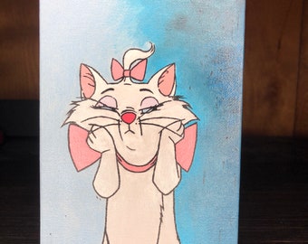 Marie Aristocats 5x7 Canvas Painting