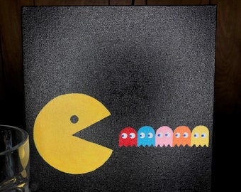 Pac Man 8x10 Canvas Painting