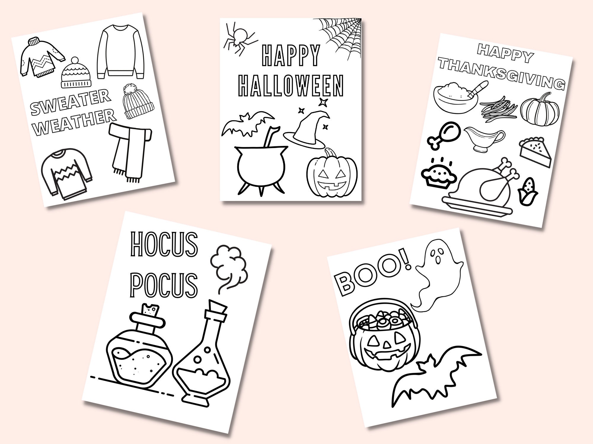 Fall Coloring Pages, Halloween Coloring Pages, Adult Coloring Pages