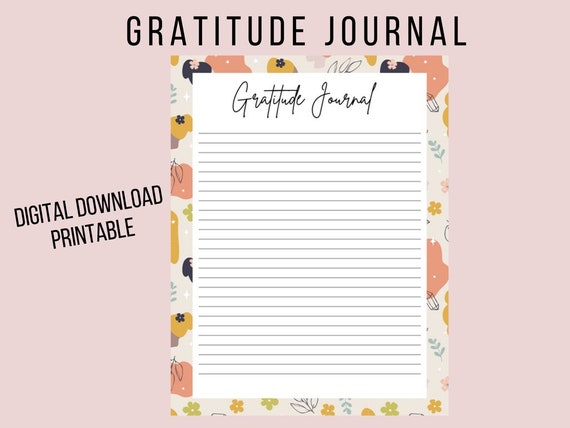 Gratitude Journal, Gratitude Journal Printable, Gratitude Journal for Women,  Printable Gratitude Journal 