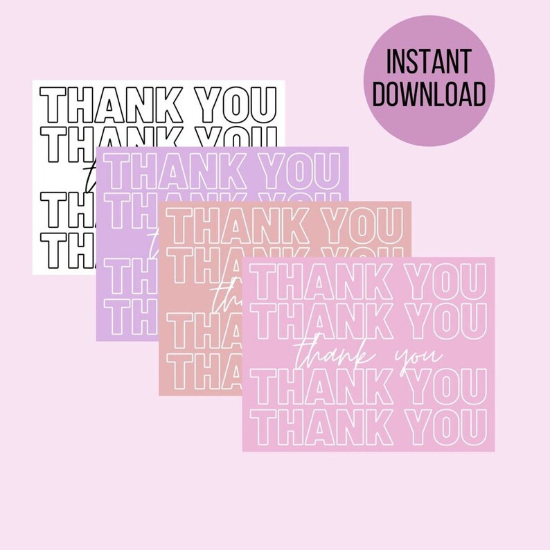 Thank You Cards Printable Thank You's Business Thank You - Etsy