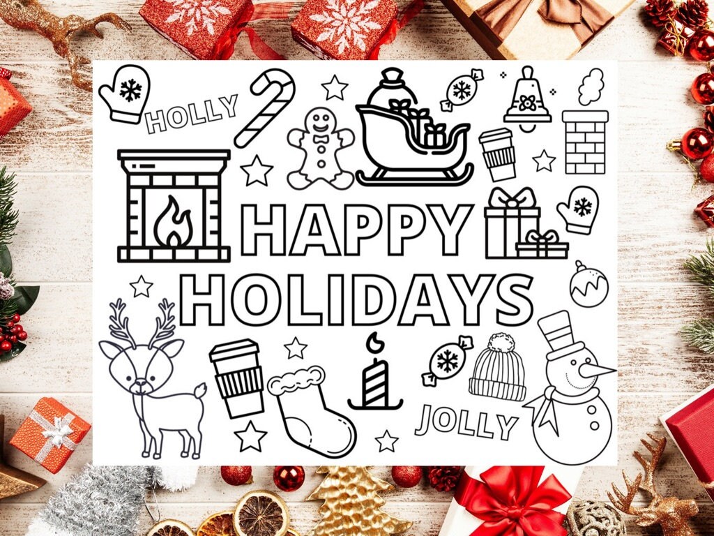 Christmas Coloring Sheet, Printable Christmas Coloring Page, Christmas ...
