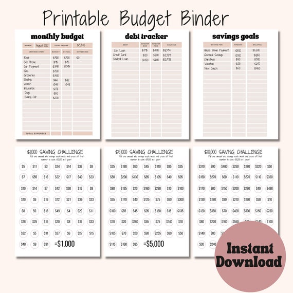 Budget Binder Printable Savings Binder Printable Budget - Etsy