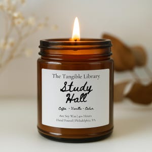 Study Hall Soy Candle, Coffee Vanilla Scent
