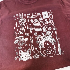 Halloween Doodles Shirt, Spooky Season T-shirt, Skeleton Tshirt, Witch Tshirt, Creepy Halloween Clothing, Halloween T-shirt, Spooky Shirt