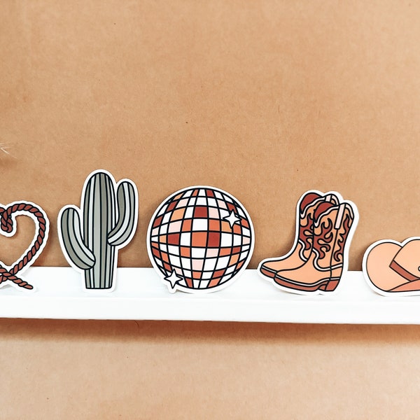 Howdy Sticker Pack, Disco Ball Stickers, Cactus Sticker, Cowgirl Hat Sticker, Cowgirl Boots Sticker, Retro Sticker Pack