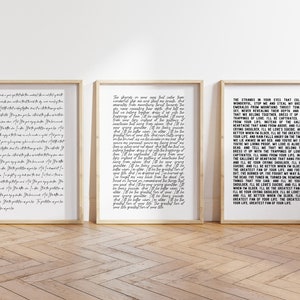 Custom Song Lyric Print, Song Lyric Poster, Wedding Gift for Best Friend, Favorite Song Anniversary Gift, Song Lyric Wall Art, Lyric Art