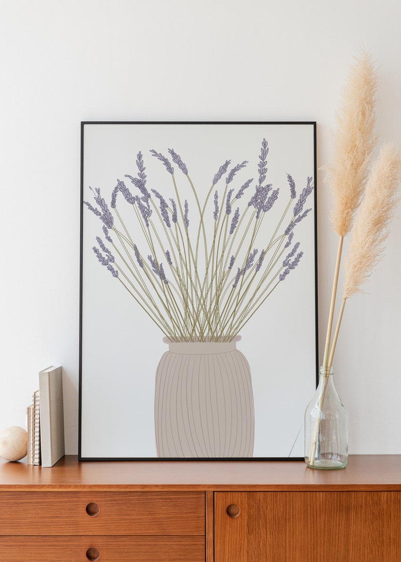 Lavender Print, Lavender Wall Art, Botanical Print, Printable Art, Lavender Instant Download Printable Wall Decor, Lavender Home Decor image 4