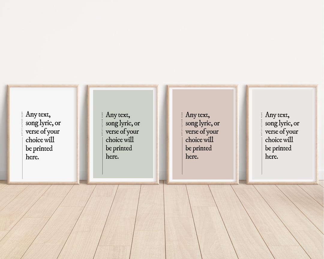 Song Lyric Print, Custom Verse Sign, Wedding Gift for Friend, Favorite ...