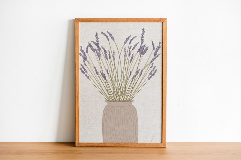 Lavender Print, Lavender Wall Art, Botanical Print, Printable Art, Lavender Instant Download Printable Wall Decor, Lavender Home Decor image 1