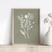 Sage Green Wall Art, Wildflower Prints, Sage Green Prints, Spring Home Decor, Apartment Decor Aesthetic, Sage Green Decor, Mother's Day Art 
