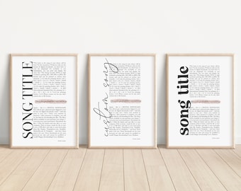 Personalisierter Song Lyric Print, Benutzerdefinierte Musik Wandkunst, Geschenk für Ihn, Geschenk für Sie, Geburtstagsgeschenk, Weihnachtsgeschenk für Partner, Lyric Print
