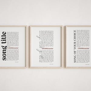 Custom Song Lyric Print, Personalized Lyrics Wall Art, Music Quote Poster, Mother’s Day Gift, Custom Song Art, Personalized Gift for Mom