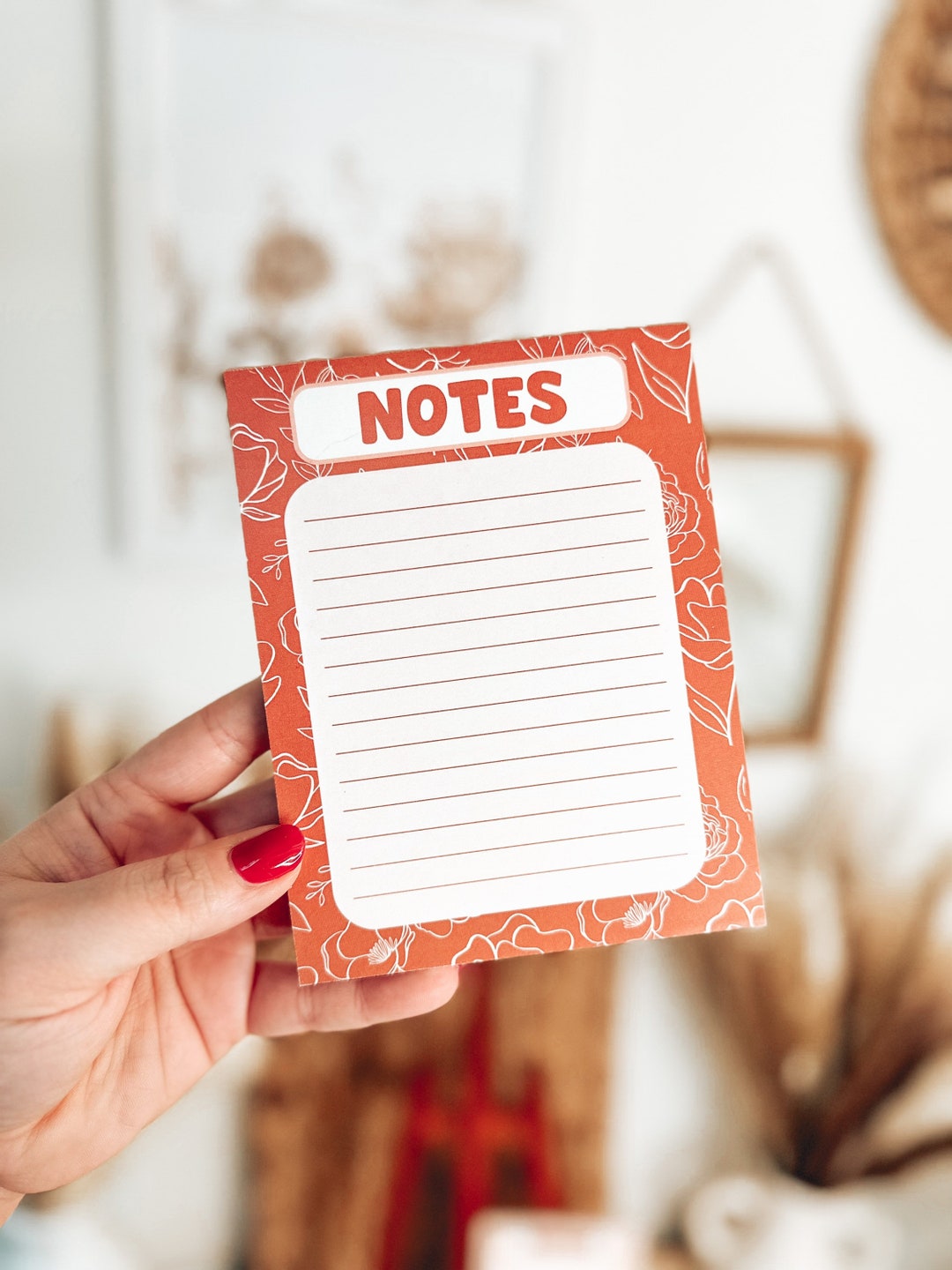 Floral Notepad, Cute Notepad, to Do List Notepad, Stationary Gifts ...