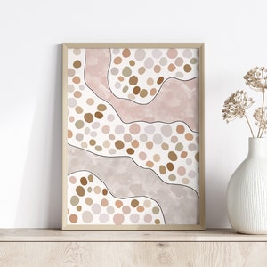 Pink Abstract Wall Art, Blush Pink Wall Art, Pink and Gold Wall Art, Pink Abstract Print, Geometric Wall Art, Abstract Bedroom Wall Art