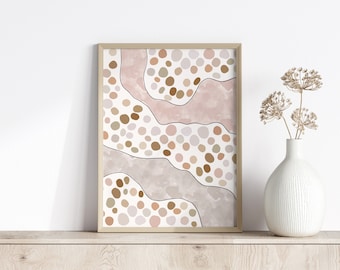 Pink Abstract Wall Art, Blush Pink Wall Art, Pink and Gold Wall Art, Pink Abstract Print, Geometric Wall Art, Abstract Bedroom Wall Art