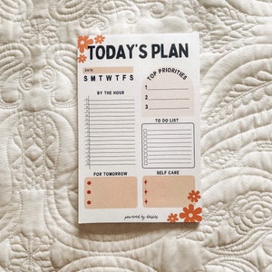 Daily Planner Notepad, To Do List Notepad, 50 Sheet Planner Notepad, Hourly Planner, Floral Planner, Organization Gifts image 9