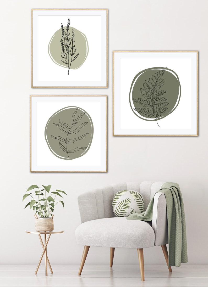 Boho Set of 3 Prints Sage Green Set of Prints Sage Green Etsy