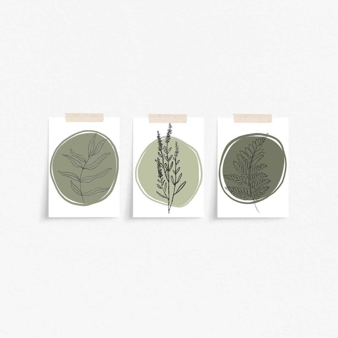 Sage Green Set of Prints Sage Green Bedroom Decor Sage Green Etsy